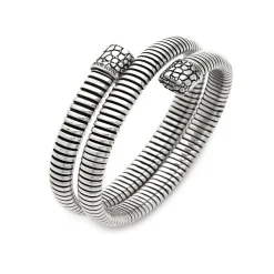 Giovanni Raspini bracciale tubogas croco doppio Argento Clearance