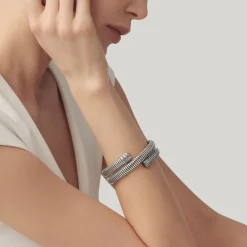 Giovanni Raspini bracciale tubogas croco doppio Argento Clearance